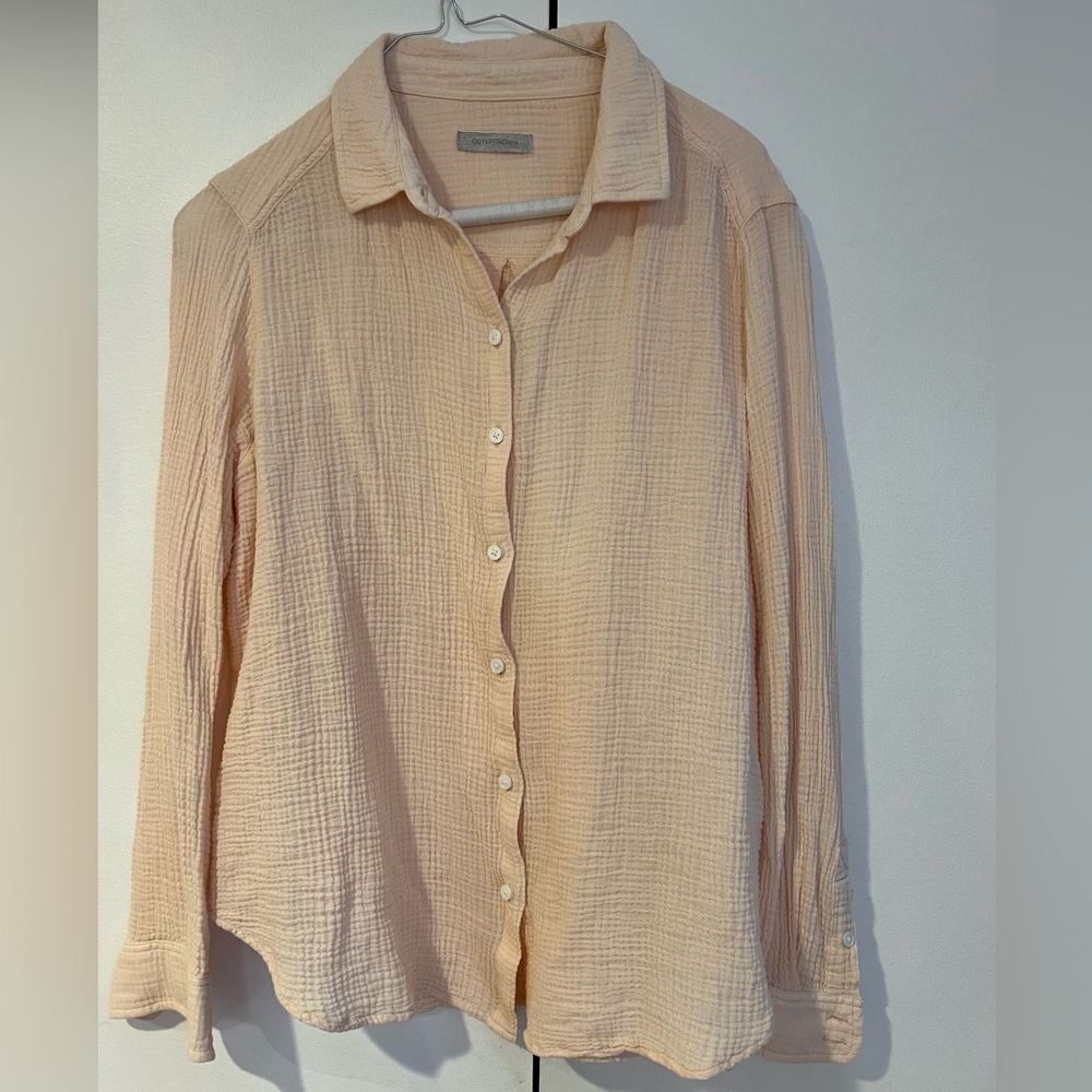 Outerknown Waffle Knit Light Pink Shirt